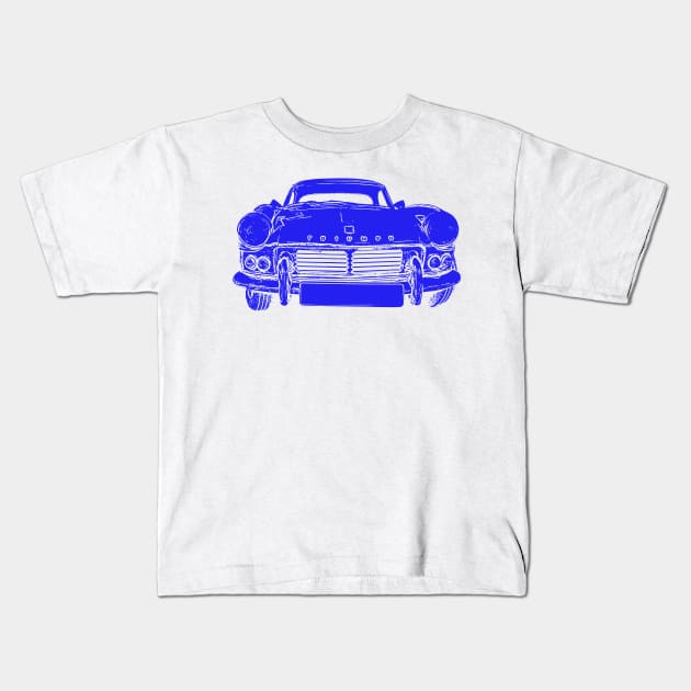 Triumph Spitfire 4 Mk2 1960s classic car blue inversion Kids T-Shirt by soitwouldseem